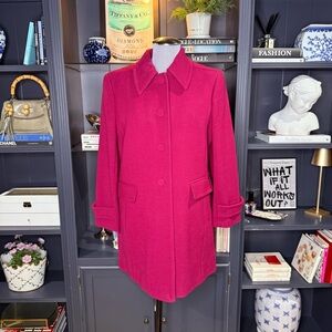 J.Crew Raspberry Wool Blend Coat – Size 10